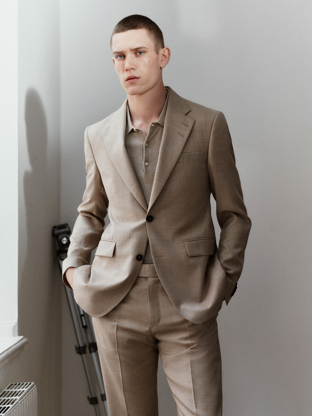 man in brown suede jacket